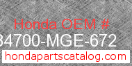 Honda 84700-MGE-672 genuine part number image