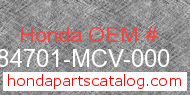 Honda 84701-MCV-000 genuine part number image
