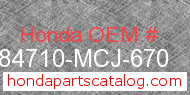 Honda 84710-MCJ-670 genuine part number image