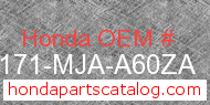 Honda 86171-MJA-A60ZA genuine part number image