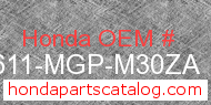 Honda 86611-MGP-M30ZA genuine part number image