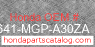 Honda 86641-MGP-A30ZA genuine part number image