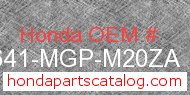 Honda 86641-MGP-M20ZA genuine part number image