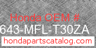 Honda 86643-MFL-T30ZA genuine part number image