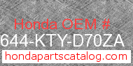 Honda 86644-KTY-D70ZA genuine part number image