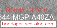 Honda 86644-MGP-A40ZA genuine part number image
