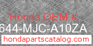 Honda 86644-MJC-A10ZA genuine part number image
