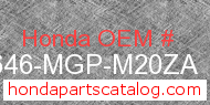 Honda 86646-MGP-M20ZA genuine part number image