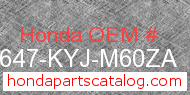 Honda 86647-KYJ-M60ZA genuine part number image