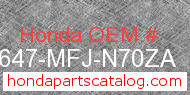 Honda 86647-MFJ-N70ZA genuine part number image