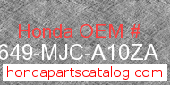 Honda 86649-MJC-A10ZA genuine part number image