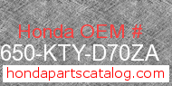 Honda 86650-KTY-D70ZA genuine part number image