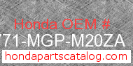 Honda 86771-MGP-M20ZA genuine part number image