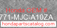 Honda 86771-MJC-A10ZA genuine part number image