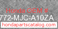 Honda 86772-MJC-A10ZA genuine part number image
