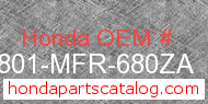 Honda 86801-MFR-680ZA genuine part number image