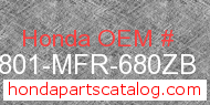 Honda 86801-MFR-680ZB genuine part number image