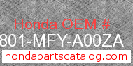 Honda 86801-MFY-A00ZA genuine part number image