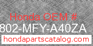 Honda 86802-MFY-A40ZA genuine part number image
