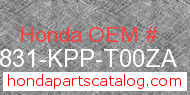 Honda 86831-KPP-T00ZA genuine part number image