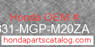 Honda 86831-MGP-M20ZA genuine part number image