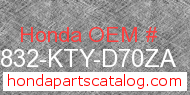 Honda 86832-KTY-D70ZA genuine part number image