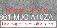 Honda 86861-MJC-A10ZA genuine part number image