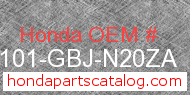 Honda 87101-GBJ-N20ZA genuine part number image