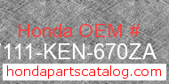 Honda 87111-KEN-670ZA genuine part number image