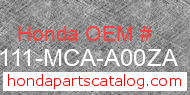 Honda 87111-MCA-A00ZA genuine part number image