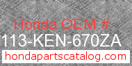Honda 87113-KEN-670ZA genuine part number image