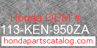 Honda 87113-KEN-950ZA genuine part number image