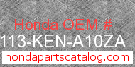 Honda 87113-KEN-A10ZA genuine part number image