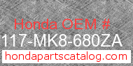 Honda 87117-MK8-680ZA genuine part number image