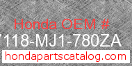 Honda 87118-MJ1-780ZA genuine part number image
