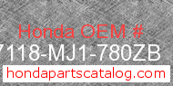 Honda 87118-MJ1-780ZB genuine part number image
