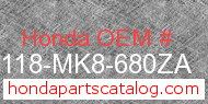 Honda 87118-MK8-680ZA genuine part number image