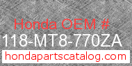 Honda 87118-MT8-770ZA genuine part number image