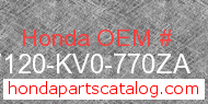 Honda 87120-KV0-770ZA genuine part number image