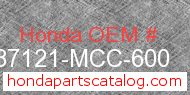 Honda 87121-MCC-600 genuine part number image