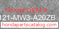 Honda 87121-MW3-A20ZB genuine part number image