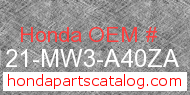 Honda 87121-MW3-A40ZA genuine part number image