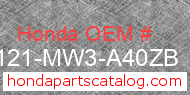 Honda 87121-MW3-A40ZB genuine part number image