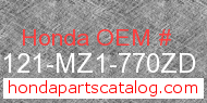 Honda 87121-MZ1-770ZD genuine part number image