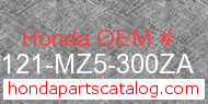 Honda 87121-MZ5-300ZA genuine part number image