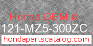 Honda 87121-MZ5-300ZC genuine part number image