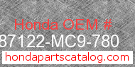Honda 87122-MC9-780 genuine part number image