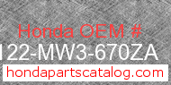 Honda 87122-MW3-670ZA genuine part number image