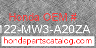 Honda 87122-MW3-A20ZA genuine part number image