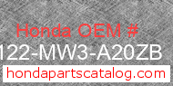 Honda 87122-MW3-A20ZB genuine part number image